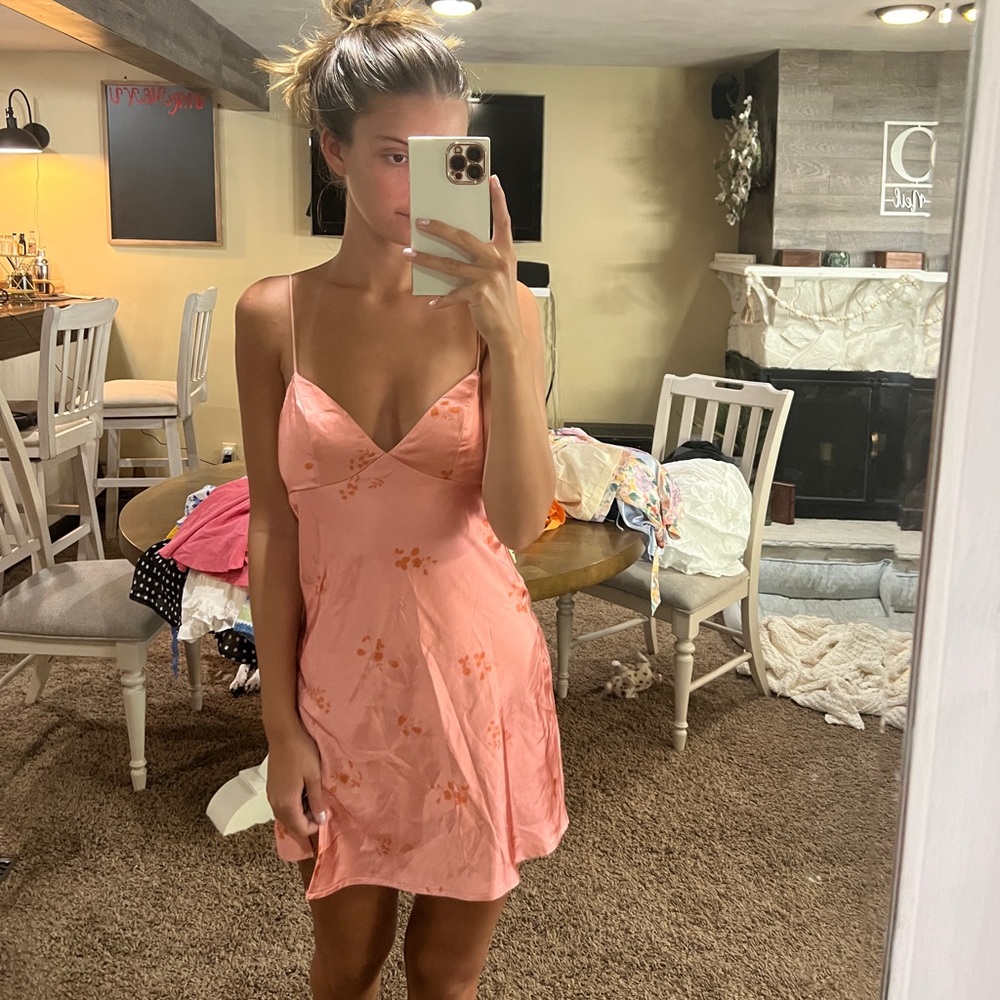 Satin floral dress